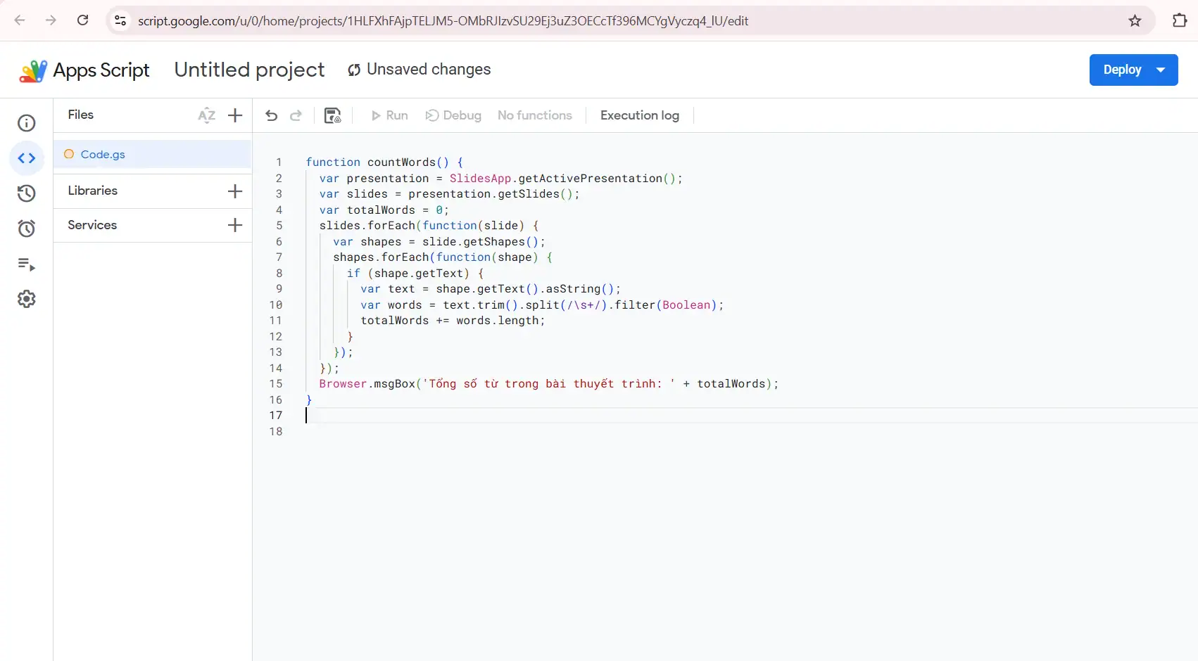 Đếm số từ bằng Extension