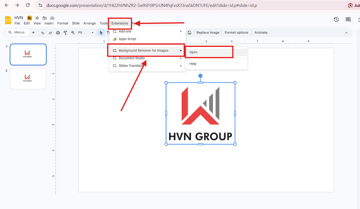 Dùng công cụ Remove background