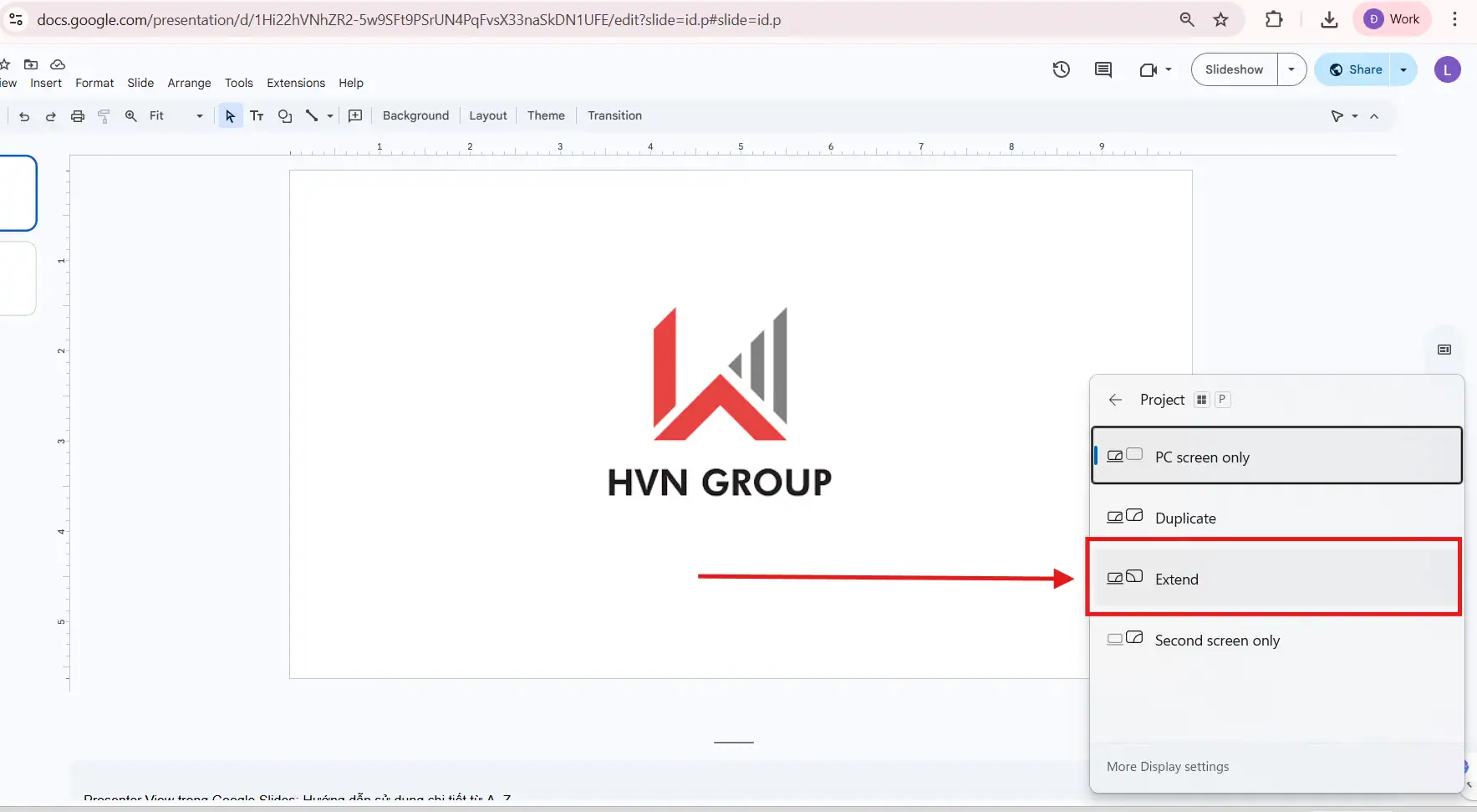 Dùng Presenter view trong Google Slide
