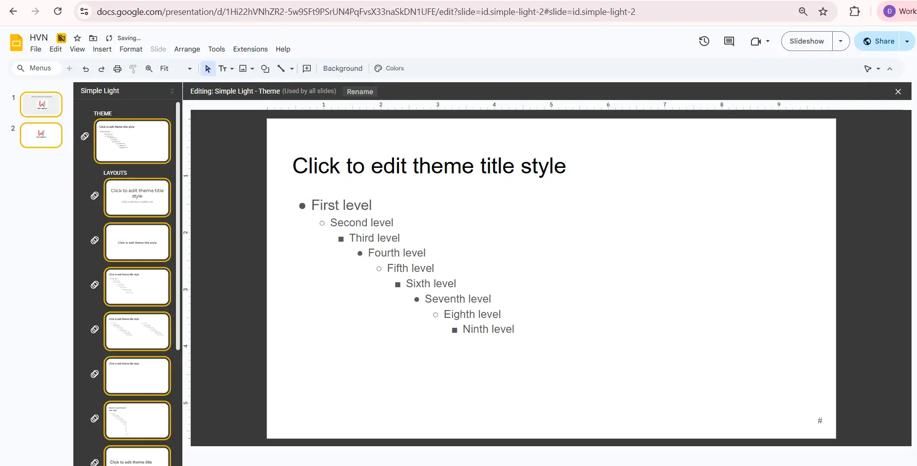 Khóa đối tượng bằng Slide Master