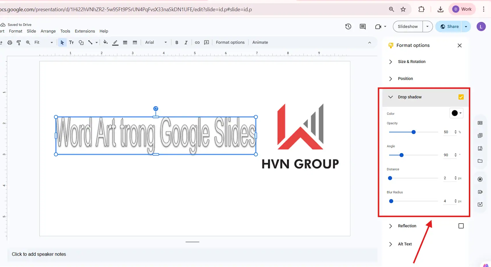 Sử dụng Word Art