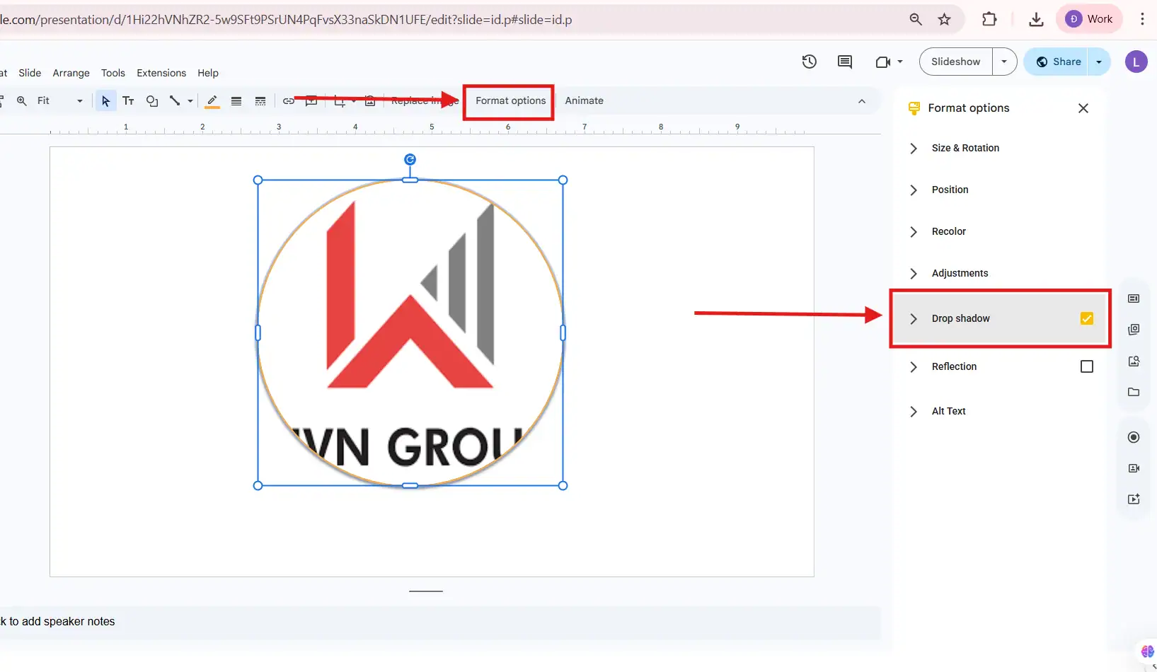 Thêm hiệu ứng bóng đổ cho hình tròn