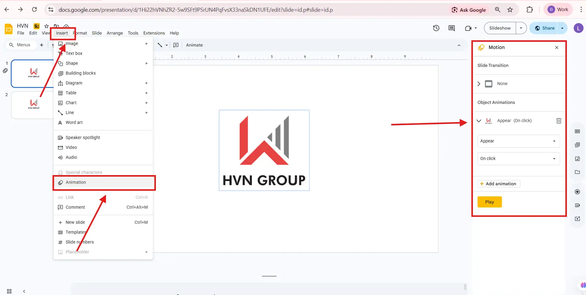 Thêm hiệu ứng hình ảnh