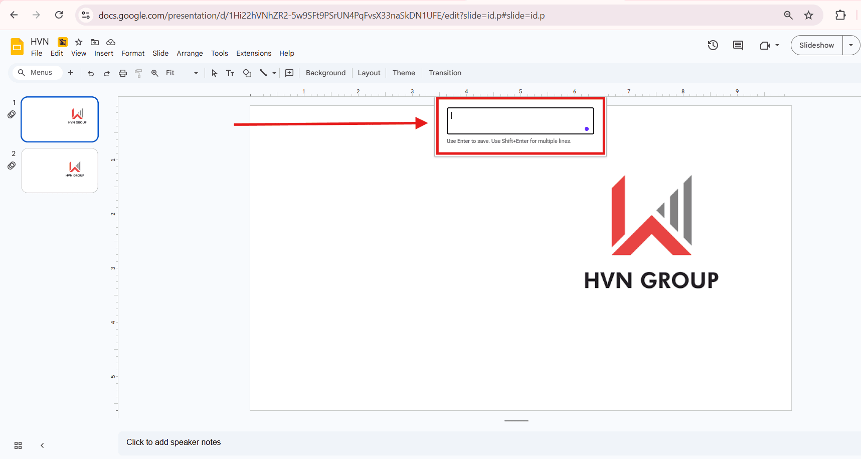 Thêm Word Art trong Google Slides