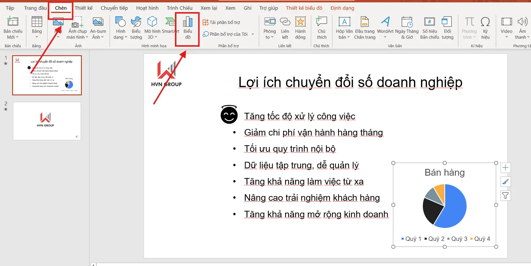 Chèn biểu đồ