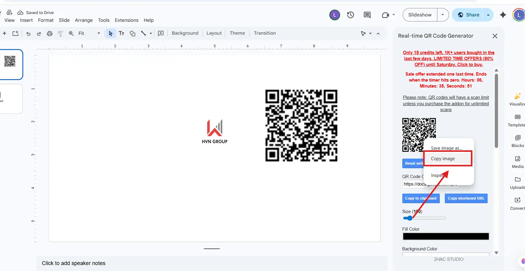 QR trong Google Slide