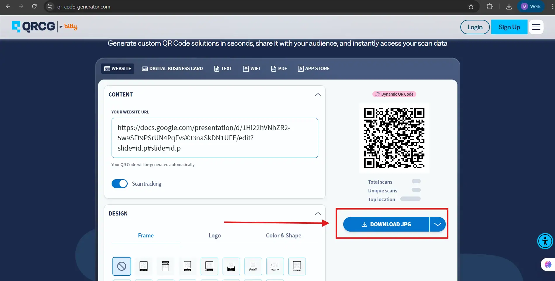 Tải mã QR về máy
