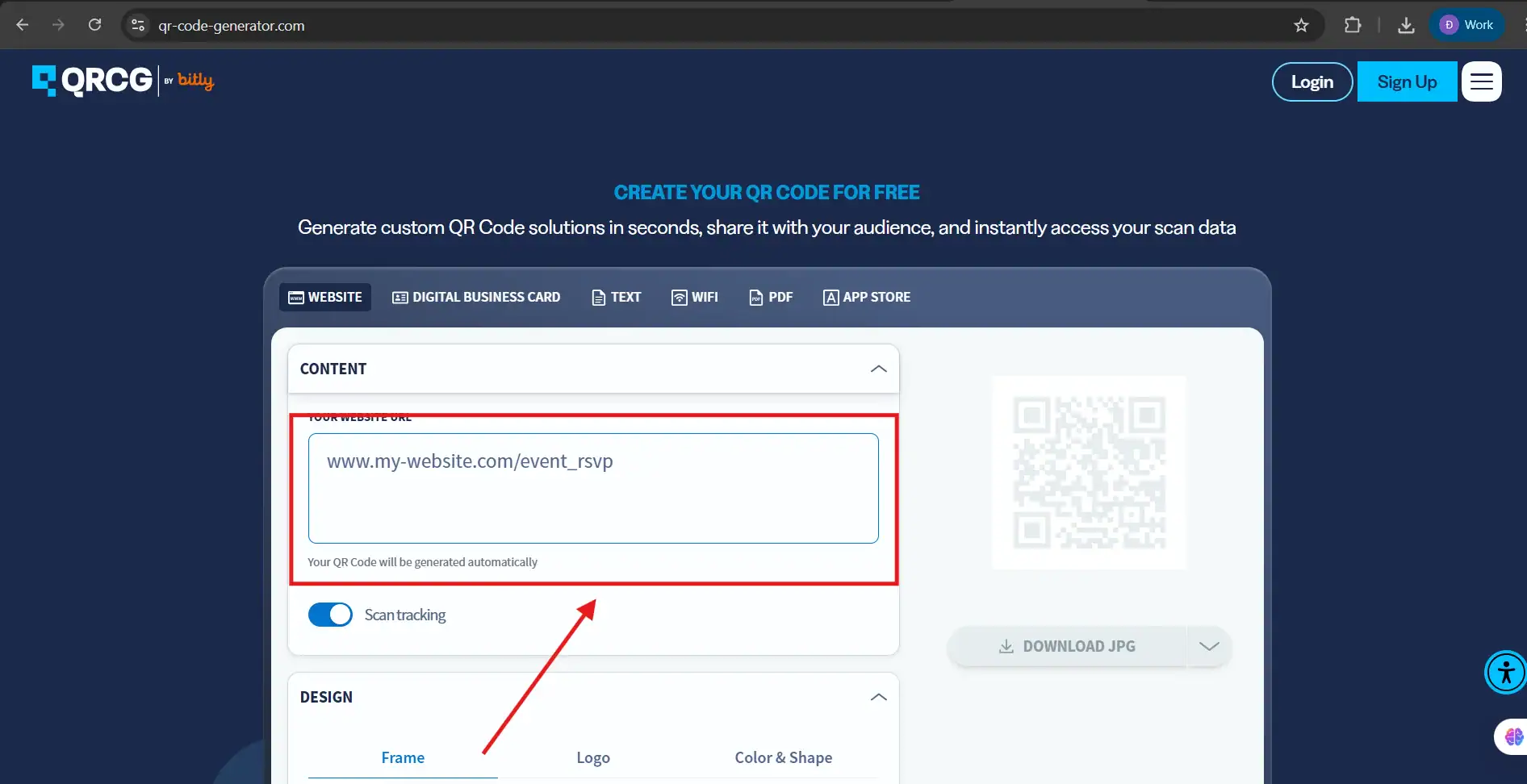 Tạo mã QR bằng Web