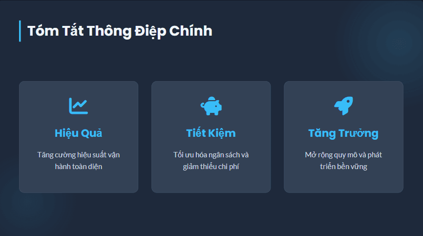 10 Mẫu slide kết thúc bài thuyết trình PowerPoint ấn tượng 4 Tóm tắt thông điệp chính