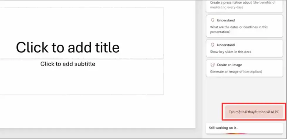Cách dùng Copilot để tạo AI PowerPoint