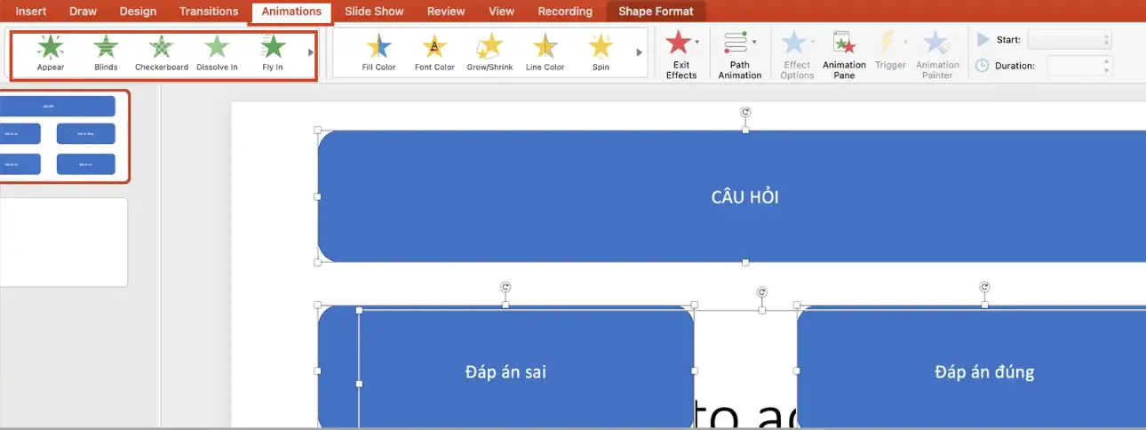 Cách làm trò chơi câu hỏi trắc nghiệm trên PowerPoint chi tiết từ A - Z 6 Hướng dẫn cách làm trò chơi câu hỏi trắc nghiệm trên PowerPoint