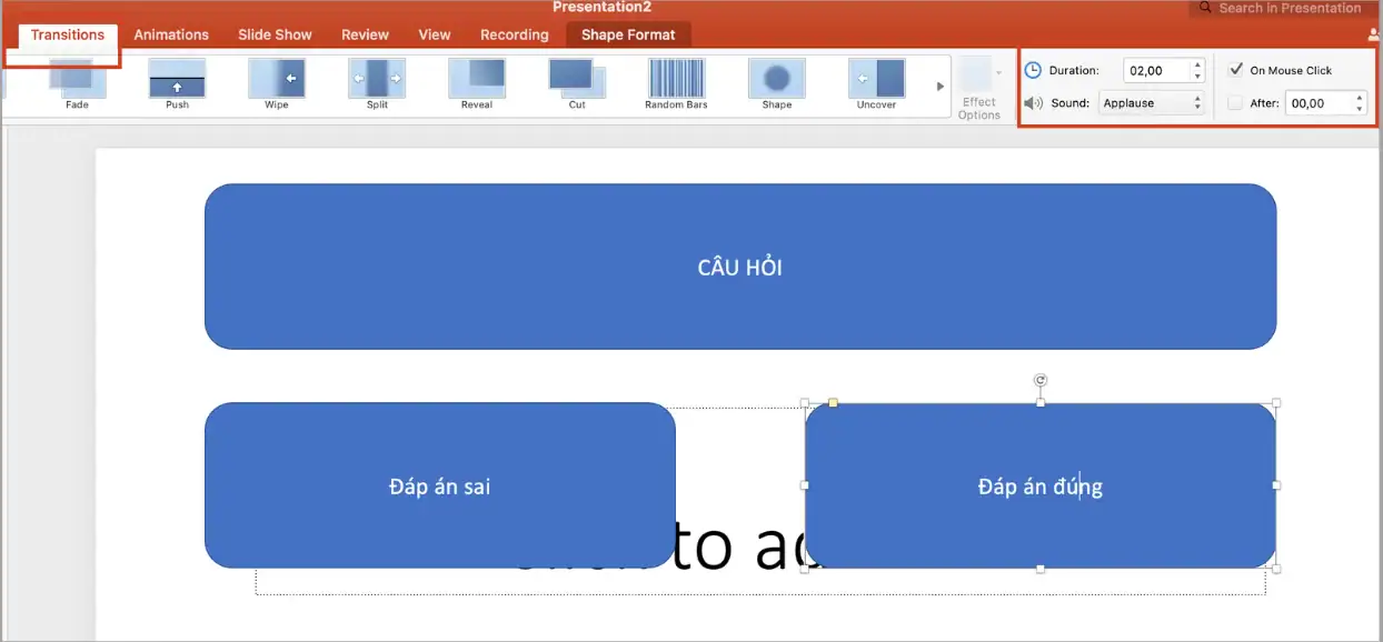 Cách làm trò chơi câu hỏi trắc nghiệm trên PowerPoint chi tiết từ A - Z 9 Hướng dẫn cách làm trò chơi câu hỏi trắc nghiệm trên PowerPoint