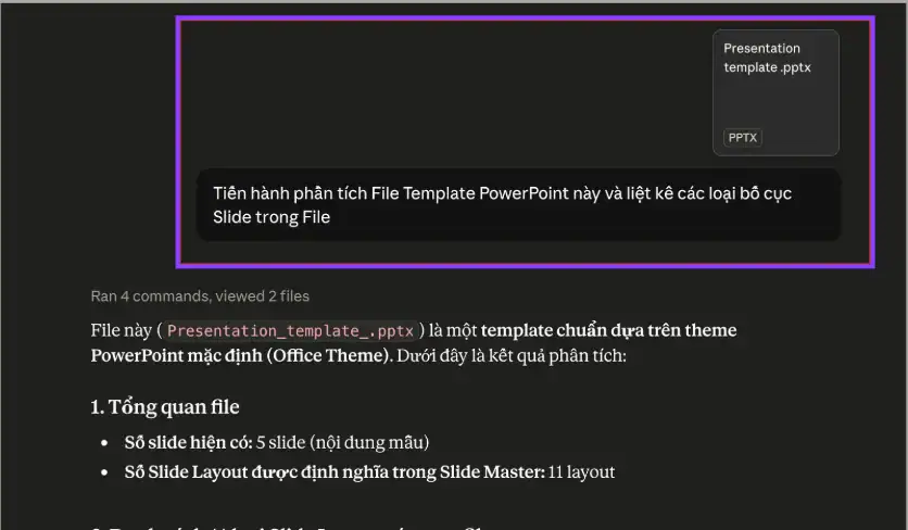 Cách tạo PowerPoint bằng Claude AI chi tiết và đơn giản cho người mới 5 Hướng dẫn chi tiết cách tạo PowerPoint bằng Claude AI